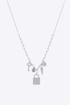 925 Sterling Silver Lock & Key Zircon Pendant Necklace Silver One Size Necklaces - Tophatter Daily Deals