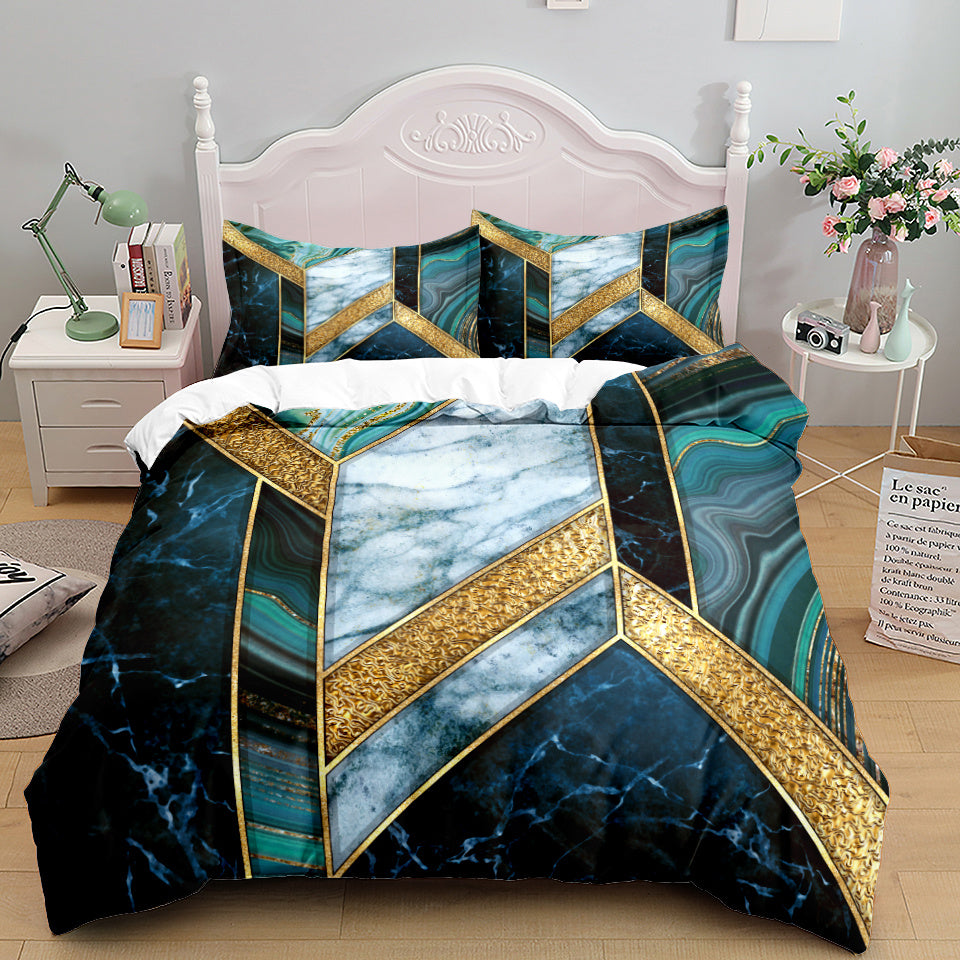 Bedding Home Textile Quilt Cover Three Piece Set F 0 - Tophatter Daily Deals
