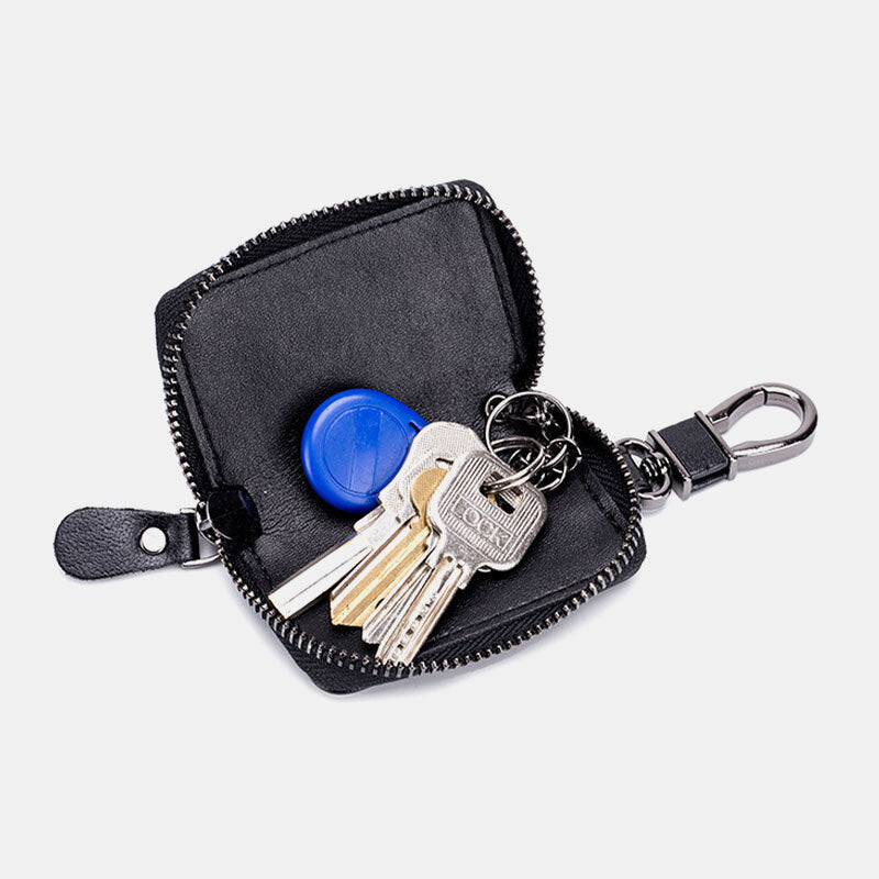 Men Genuine Leather Retro Mini Key Case Bag Large Capcity Fashion Car Key Keychain Wallet Men Bags - Tophatter Daily Deals