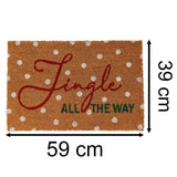 Jingle All The Way Christmas Doormat | Festive Coir Welcome Door Mat - 59x39cm Doormat - Tophatter Daily Deals