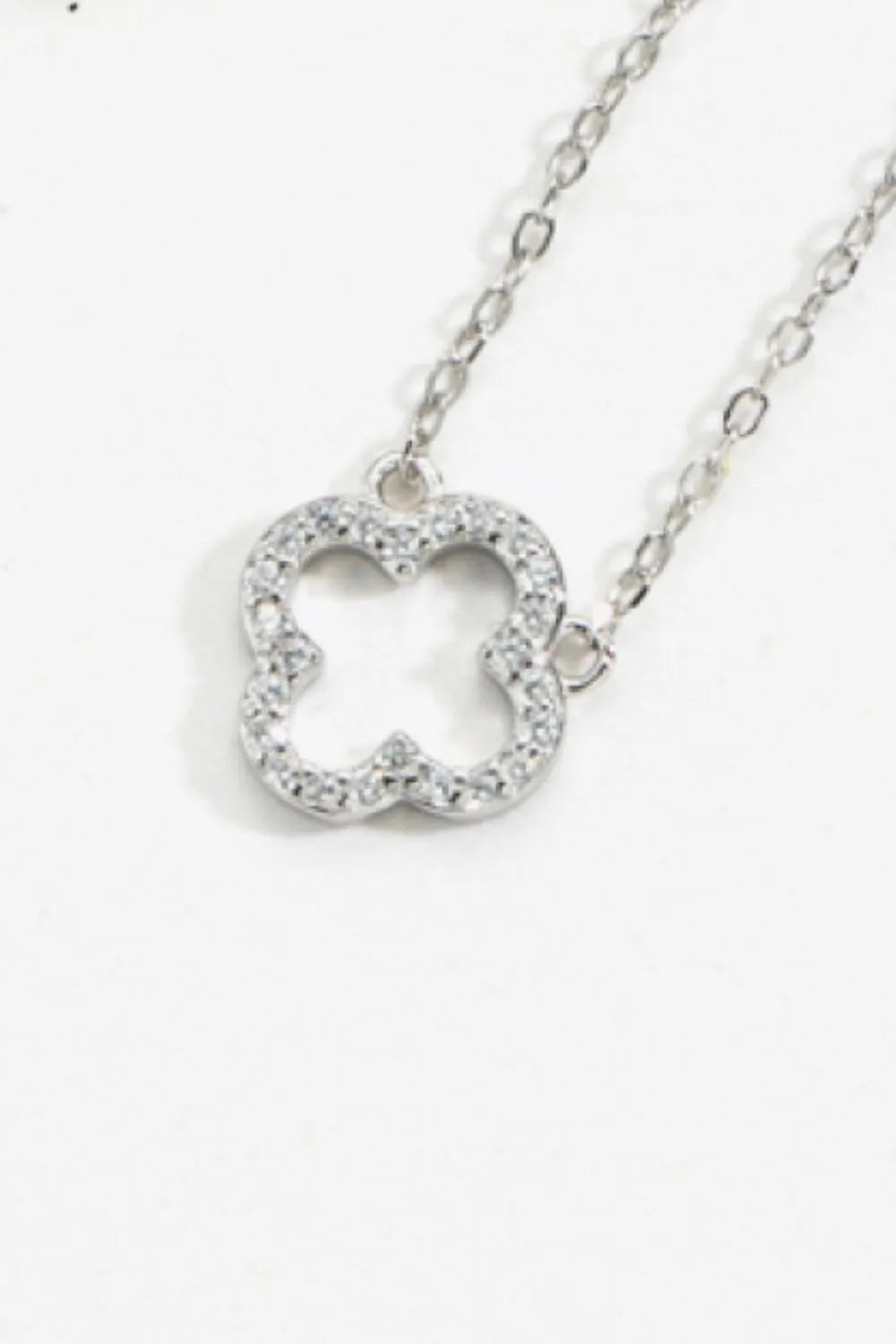 Inlaid Cubic Zirconia 925 Sterling Silver Necklace Necklaces - Tophatter Daily Deals