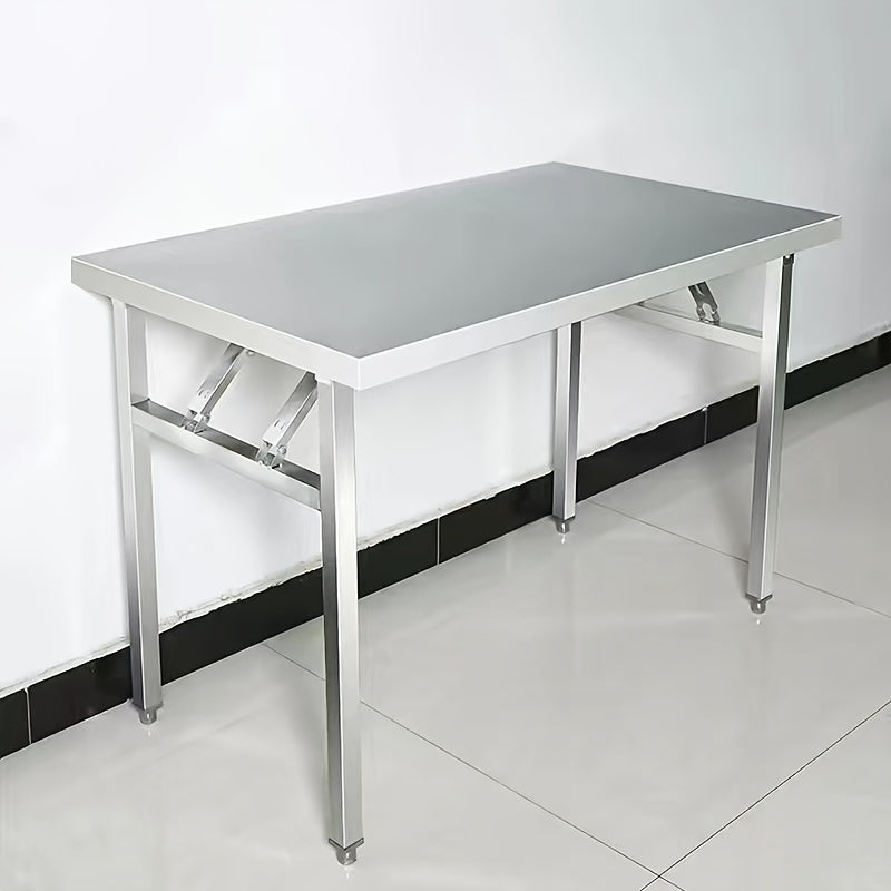 Folding Outdoor Stainless Steel Dining Table Folding Tables - Tophatter Daily Deals