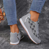 Flower Print Lace-up Sneakers Casual Fashion Lightweight Breathable Walking Running Sports Shoes Women Flats Humidifier - Tophatter Daily Deals