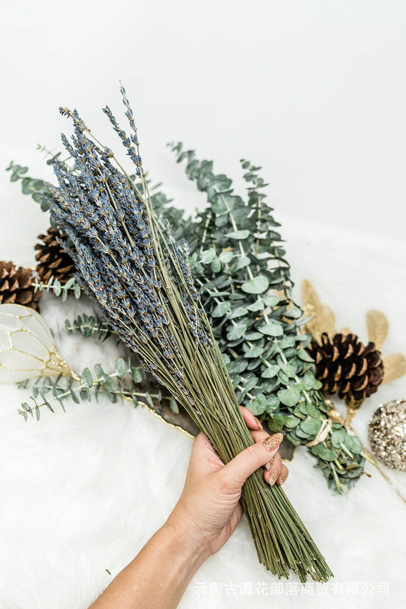 Bath Home Decor Natural Dried Flowers Lavender Immortal Eucalyptus Leaves 0 - Tophatter Daily Deals