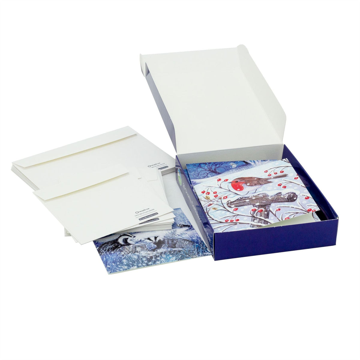 Pack of 20 RSPB Charity Christmas Greeting Cards | Winter Wildlife Designs Greeting Card - Tophatter Daily Deals