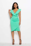 Ruched Ruffled Cap Sleeve Dress Cocktail Dresses - Tophatter Daily Deals