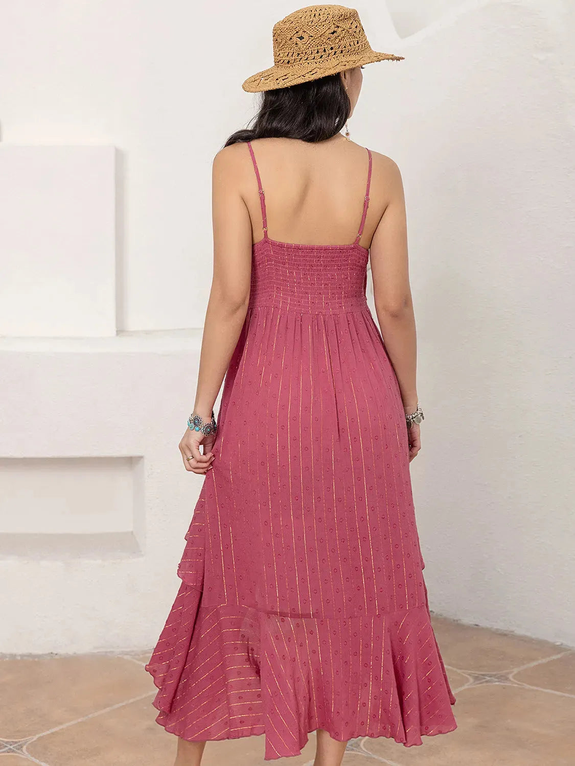 Cutout Tiered Sweetheart Neck Cami Dress Casual Dresses - Tophatter Daily Deals