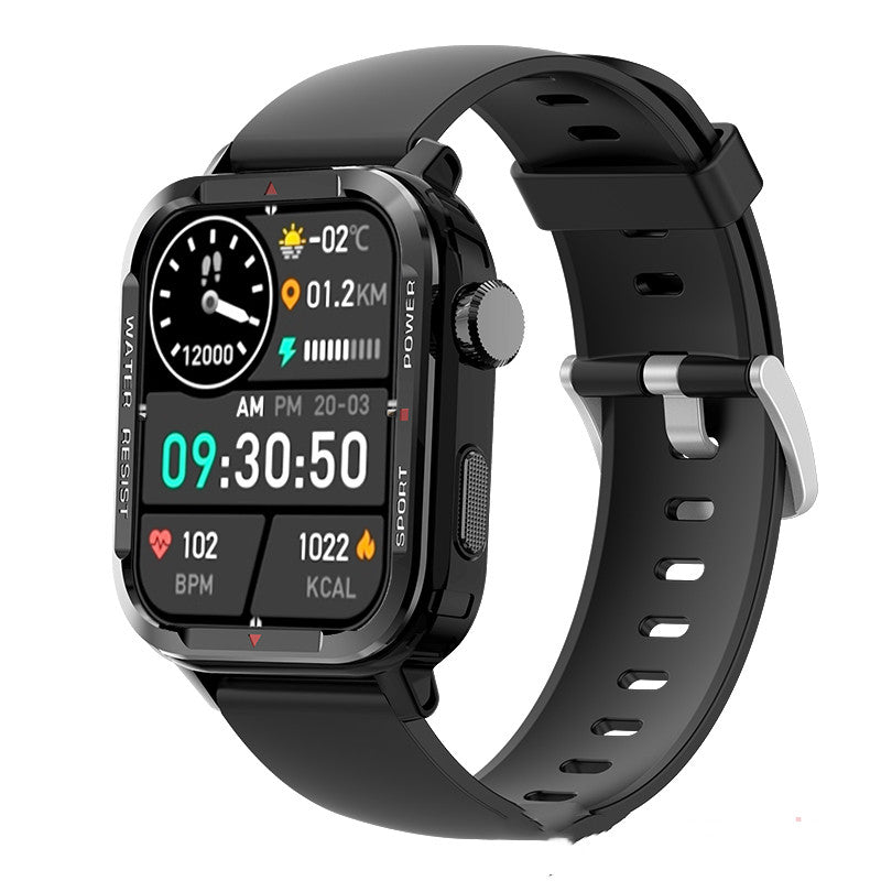 Bluetooth Sports Smartwatch Blood Pressure Blood Oxygen Monitoring Black Watch Only 0 - Tophatter Daily Deals