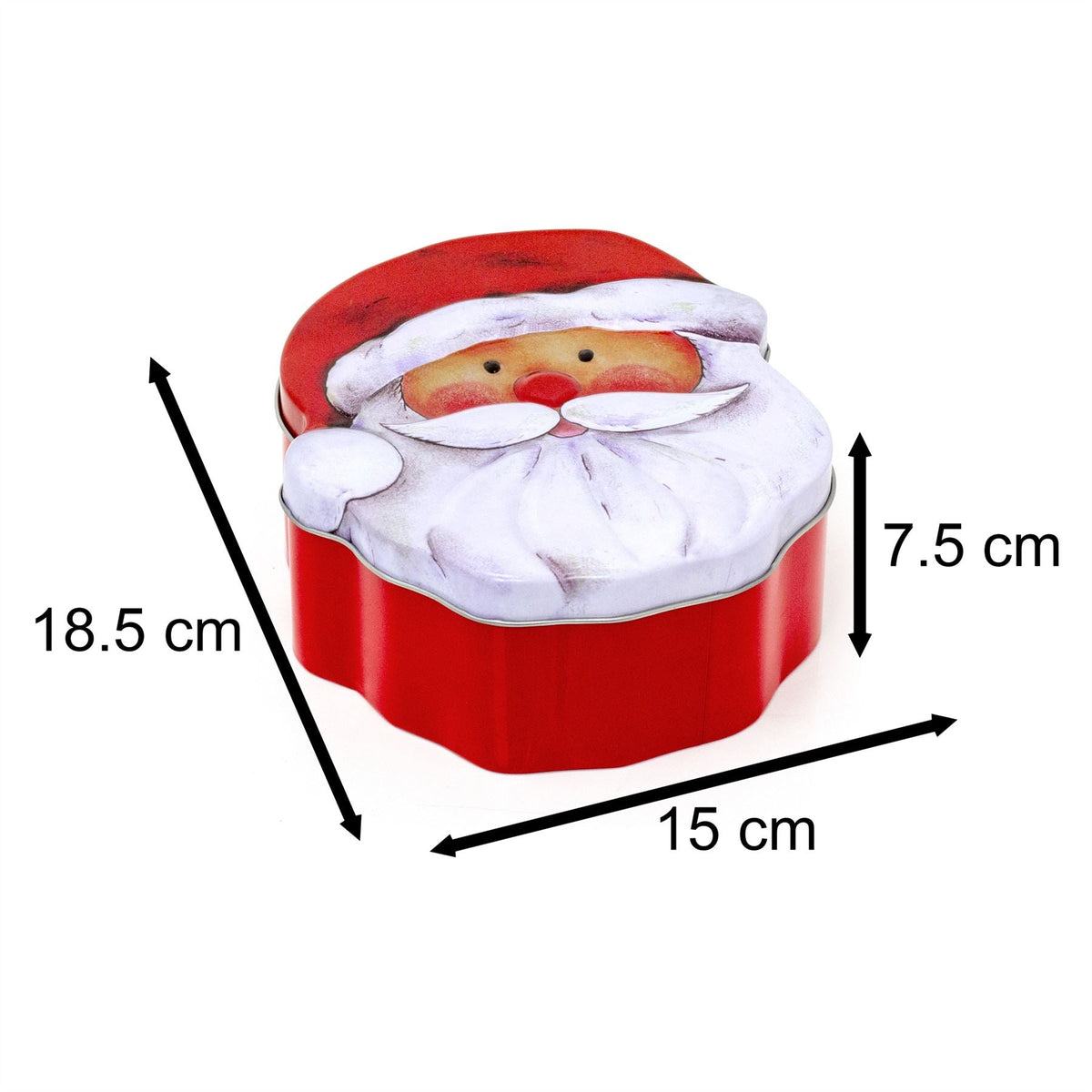 Charming Christmas Storage Tin With Festive Designs for Sweets Treats Surprises - Santa Tin - Tophatter Daily Deals