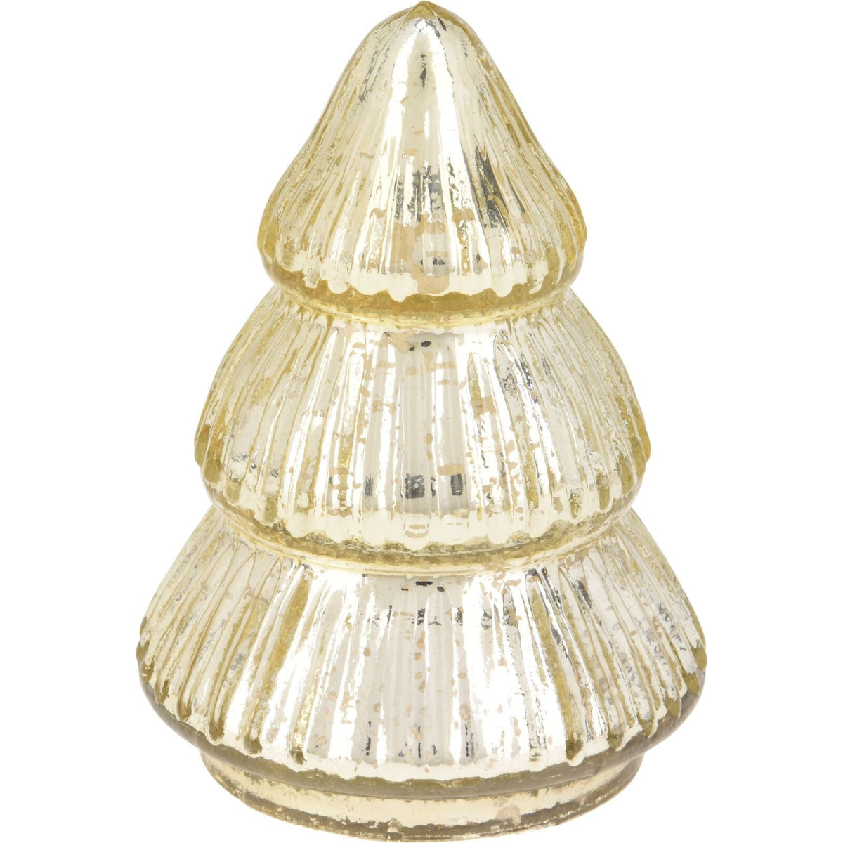 Gold Glass Christmas Tree | Freestanding Mottled Gold Tree Ornament - 13cm Ornament - Tophatter Daily Deals