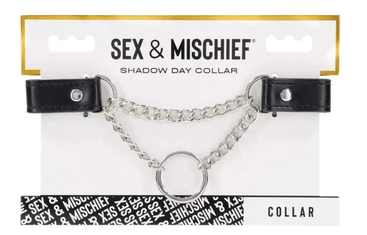 Shadow Day Collar – Faux Leather Collar with Silver Hardware > Bondage Gear > Collars & Leashes - Tophatter Daily Deals