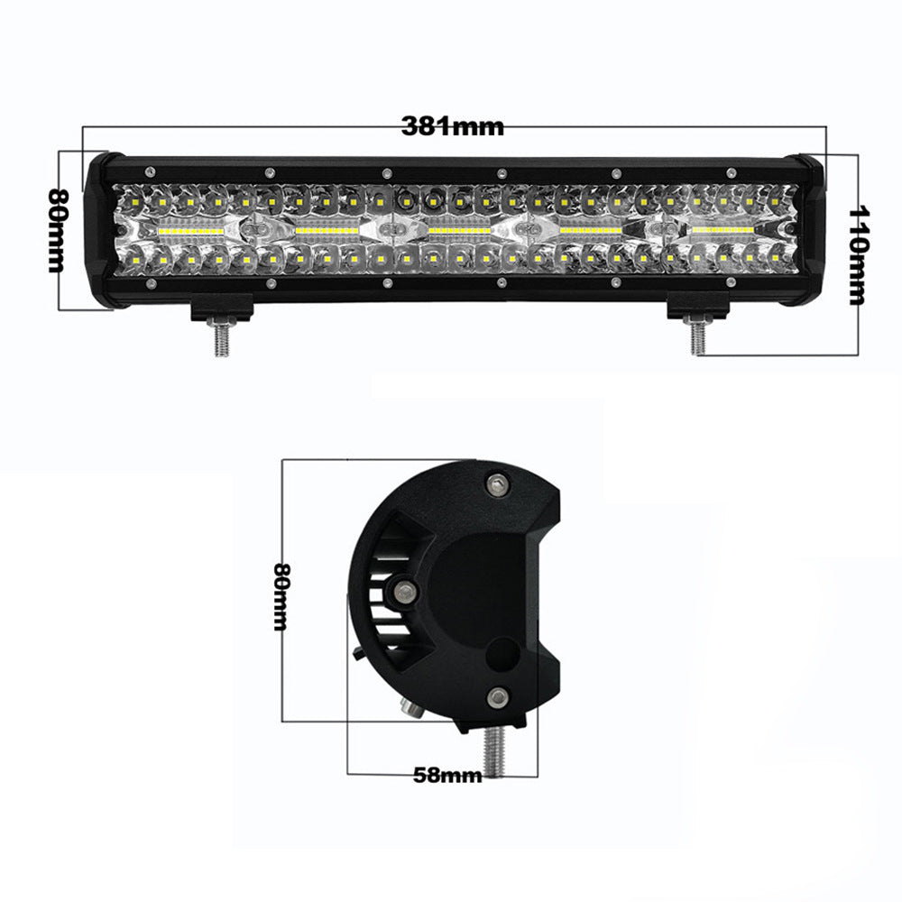 Automotive LED Strip Lights Three-row Work Light Off-road Vehicle Top Light 0 - Tophatter Daily Deals