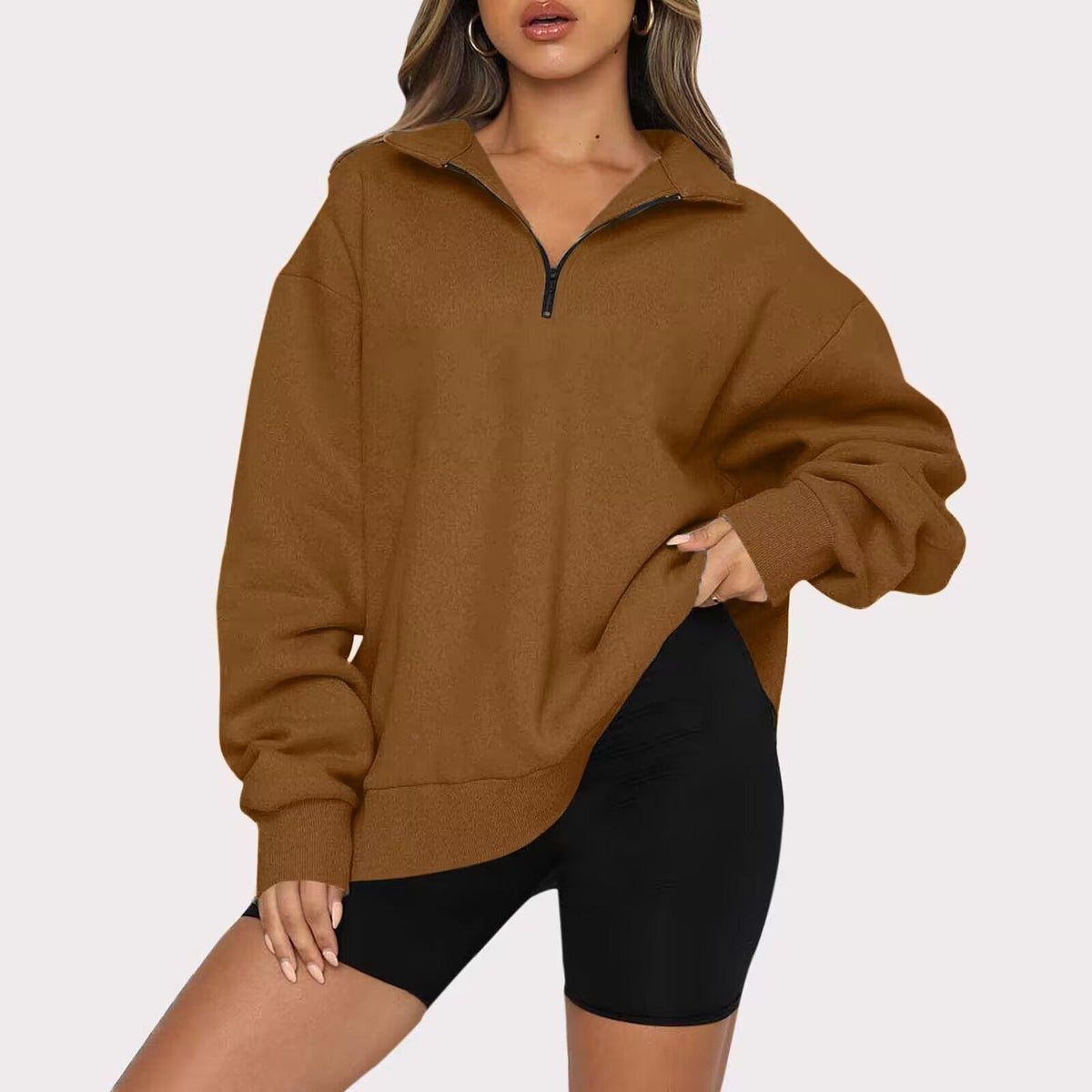 Lightweight Women Zip Sweatshirt - Oversized Pullover Casual 3D Changing Face Moving Picture Frame - Tophatter Daily Deals