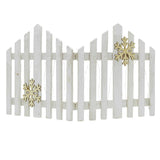 Snowflake LED Light Up Christmas Tree Fence | White Wooden Picket Fence Skirt | Festive Xmas Tree Decoration - 76 x 38cm Tree Skirt - Tophatter Daily Deals