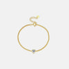 Heart Inlaid Zircon Spring Ring Closure Bracelet Gold One Size Bracelets - Tophatter Daily Deals