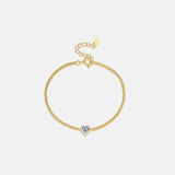 Heart Inlaid Zircon Spring Ring Closure Bracelet Gold One Size Bracelets - Tophatter Daily Deals