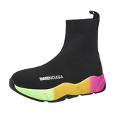 Black Sock Boots For Women Platform Shoes Colour 4 - Tophatter Daily Deals