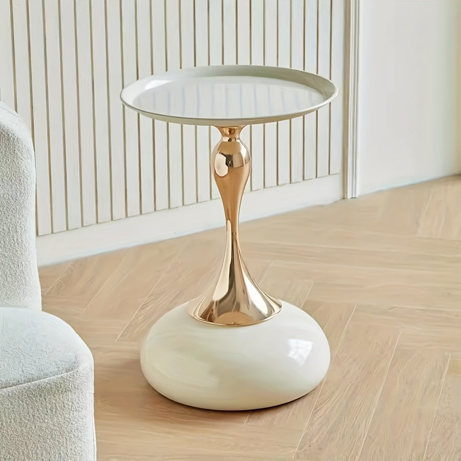 Round Side Table for Living Spaces (White) End Tables - Tophatter Daily Deals