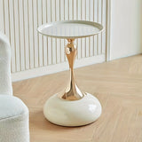 Round Side Table for Living Spaces (White) End Tables - Tophatter Daily Deals