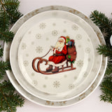 Small Santa Claus Christmas Plate | Ceramic Festive Side Plate Dish - 20cm Plate - Tophatter Daily Deals