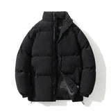 Insulating Mens Puffer Coat - Boxy Stand-Up Collar, Cotton 3D Changing Face Moving Picture Frame - Tophatter Daily Deals
