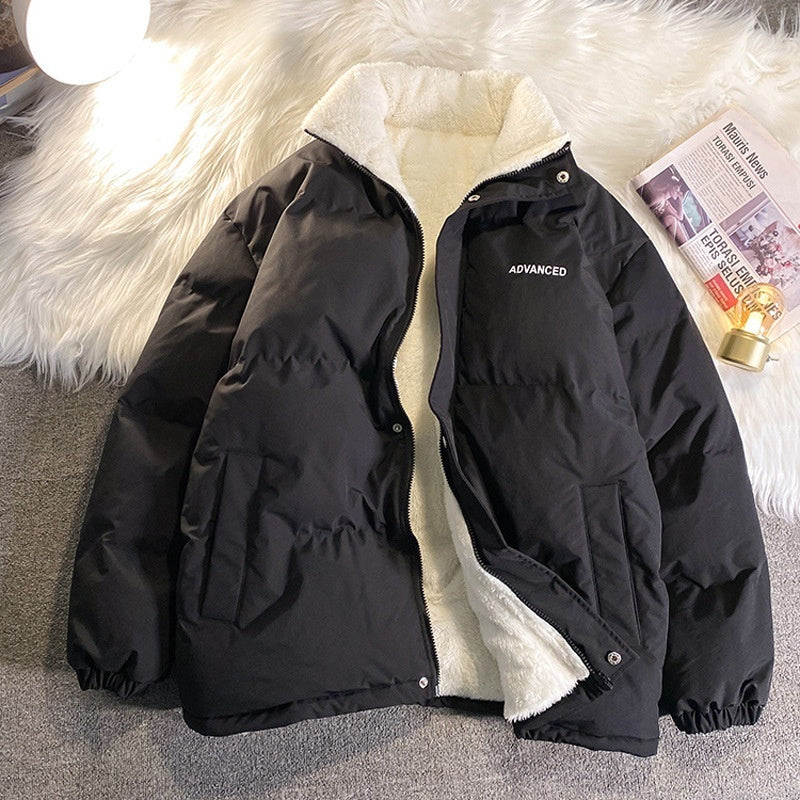 Warm Relaxed Women’s Puffer Jacket - Oversized Fleece Winter Black 3D Changing Face Moving Picture Frame - Tophatter Daily Deals