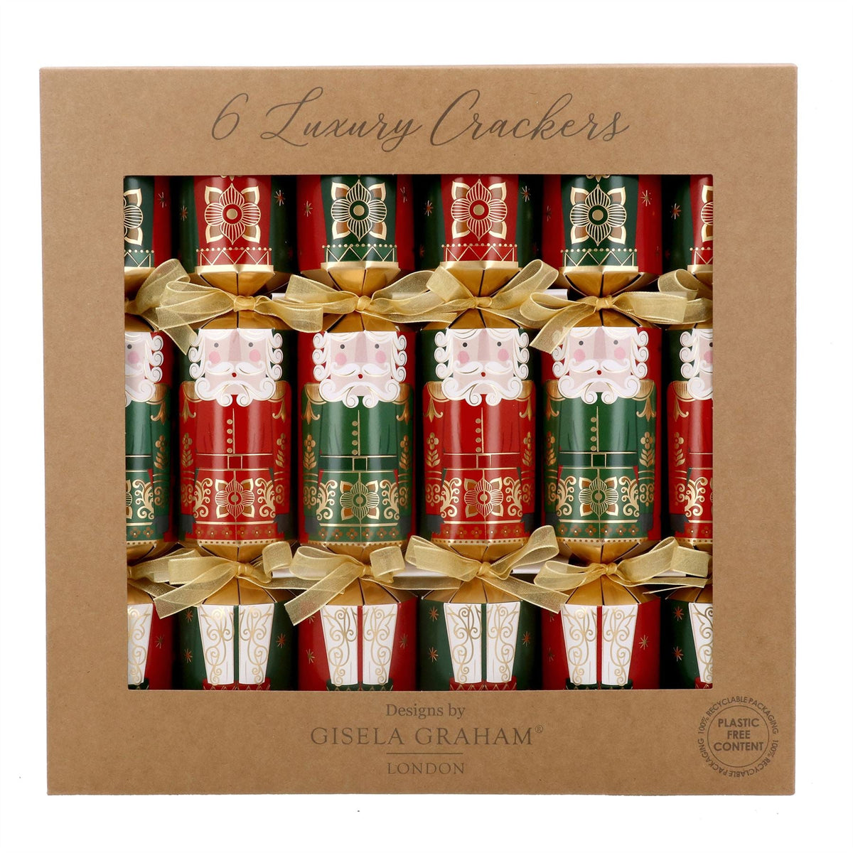 Box of 6 Nutcracker Christmas Crackers | Luxury Festive Family Crackers Christmas Cracker - Tophatter Daily Deals