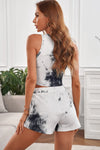 Tie-Dye Ribbed Crop Tank and Shorts Lounge Set Loungewear Sets - Tophatter Daily Deals