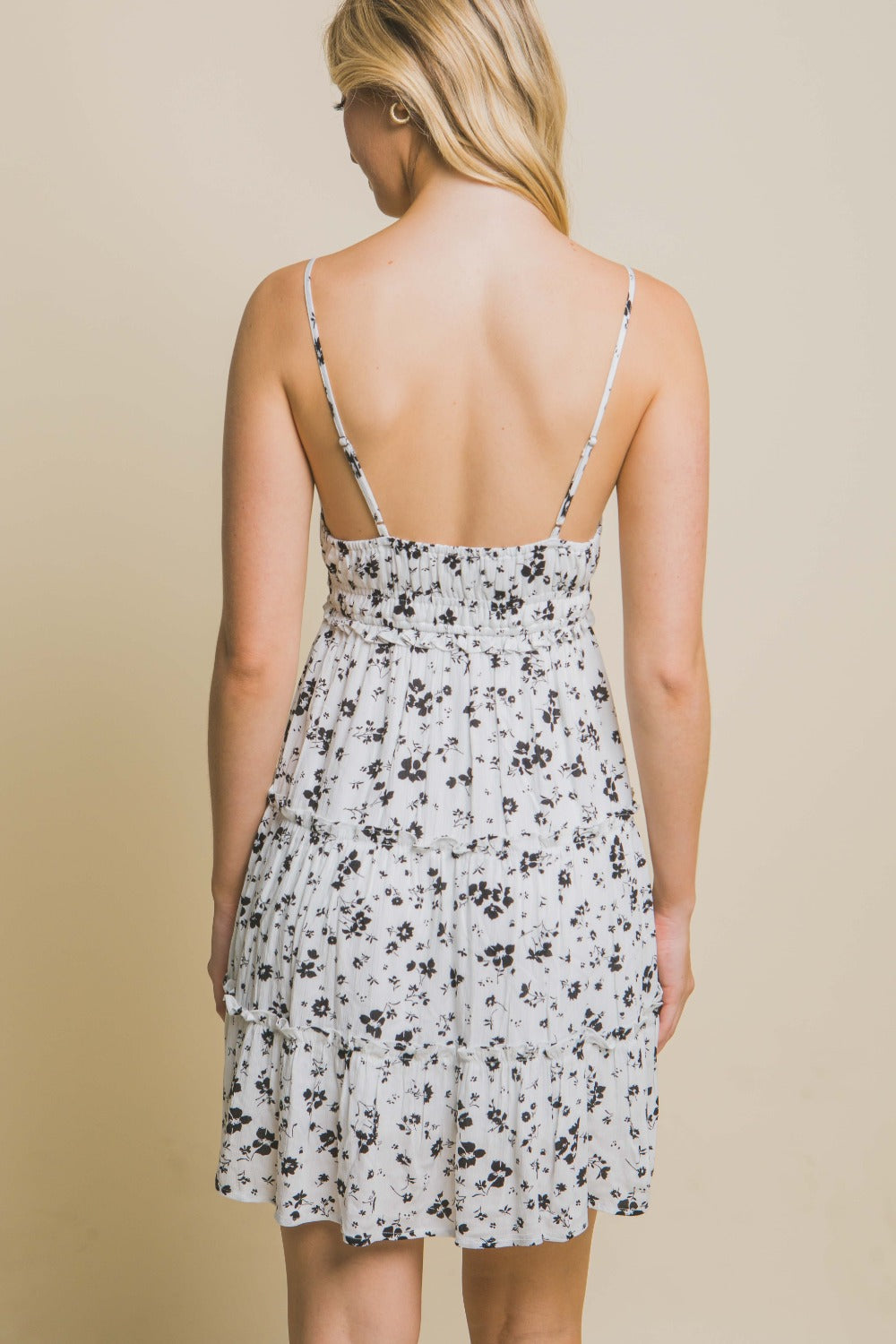 Love Tree Floral Tiered Cami Mini Dress - Tophatter Deals