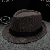 British Houndstooth European And American Sun Hats For Men Stripes coffee 58cm 0 - Tophatter Daily Deals