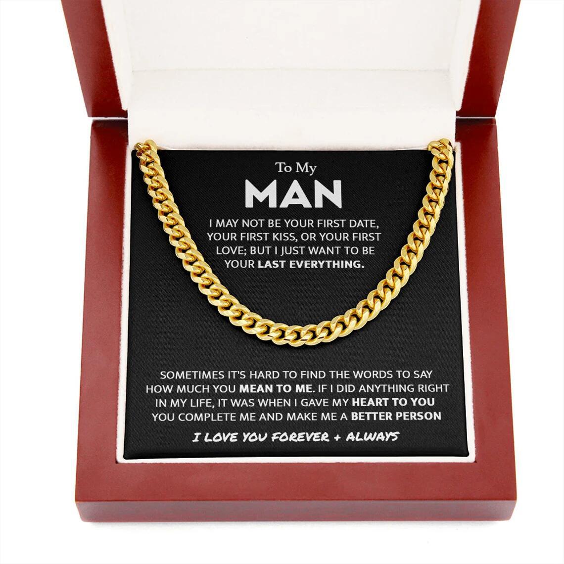 14K Gold Single Round Close Cuban Chain Titanium Steel Necklace With Greeting Card 0 - Tophatter Daily Deals