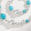 Artificial Turquoise Alloy Bead Necklace Necklaces - Tophatter Daily Deals