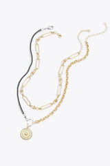 Zircon Sun Pendant Two-Piece Necklace Set Necklaces - Tophatter Daily Deals