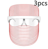 7 Color LED Mask Red Light Therapy Skin Rejuvenation Massager Beauty Home Skin Face Whitening Anti Aging SPA Device As shown 3pcs USB 0 - Tophatter Daily Deals