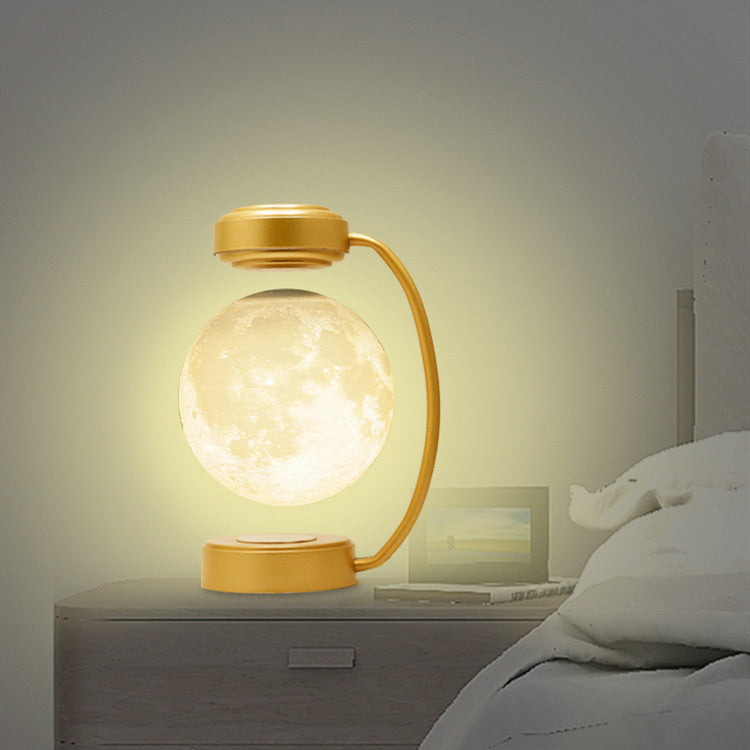 3D LED Moon Night Light Wireless Magnetic Levitating Rotating Floating Ball Lamp For School Office Bookshop Home Decoration Gold 0 - Tophatter Daily Deals
