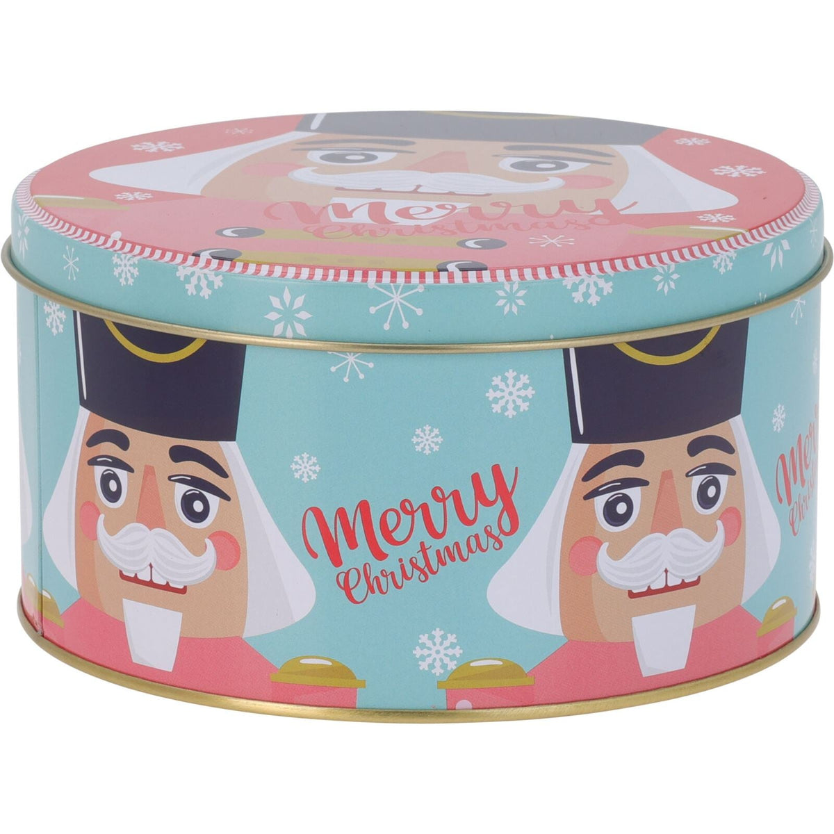 Set of 3 Christmas Storage Tins | 3-piece Nutcracker Round Kitchen Nesting Tins Biscuit Tin - Tophatter Daily Deals