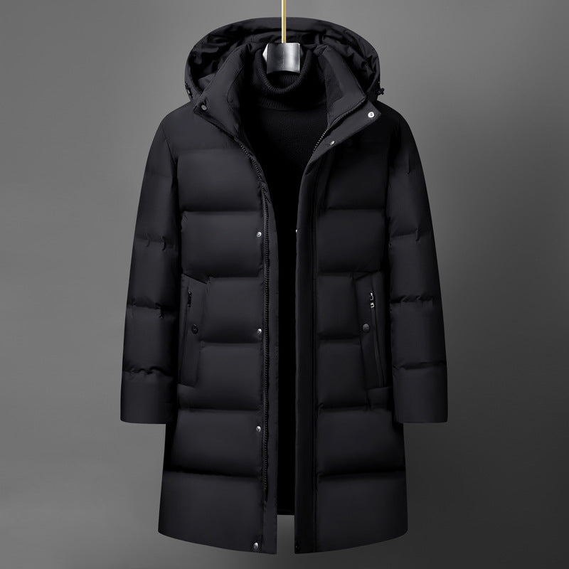 Insulating Men's Mid-Length Down Coat - Boxy, Polyester Black 3D Changing Face Moving Picture Frame - Tophatter Daily Deals