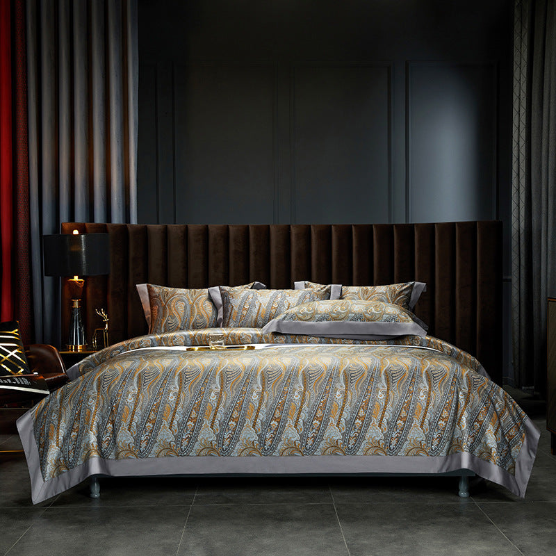 140 Cotton Satin Digital Printed Four-piece Bedding Set Farman 0 - Tophatter Daily Deals