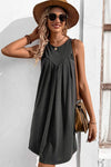 Round Neck Sleeveless Mini Dress Casual Dresses - Tophatter Daily Deals