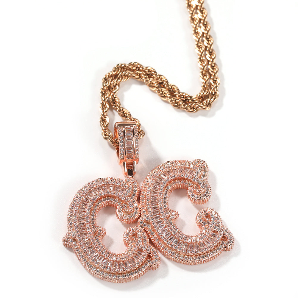 Alphabet Necklace Hip Hop Full Of Diamonds With Spiked Rock Candy Letters 7 - Tophatter Daily Deals