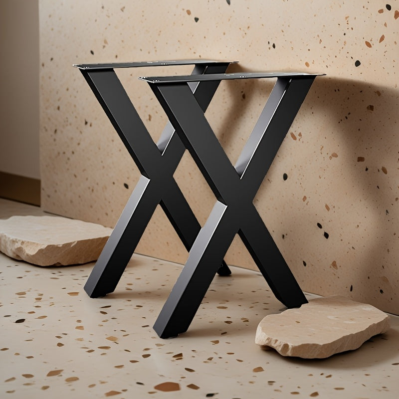 X-Shaped Iron Table Legs Metal Furniture Base (2pcs) Table Accessories - Tophatter Daily Deals