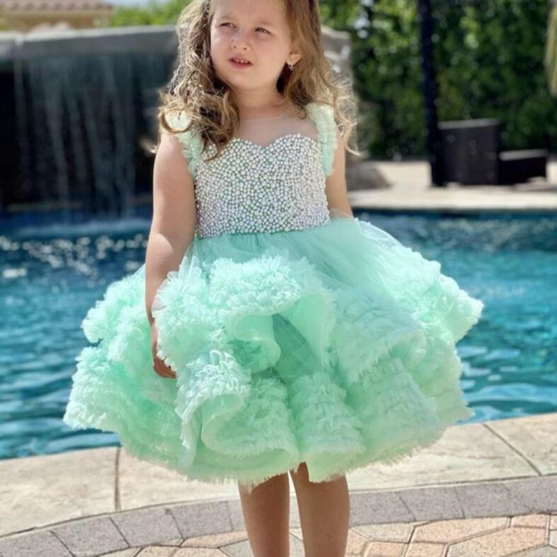 Baby Girl One Year Old Dress Birthday Princess Dress Piano Playing Tulle Tutu 0 - Tophatter Daily Deals
