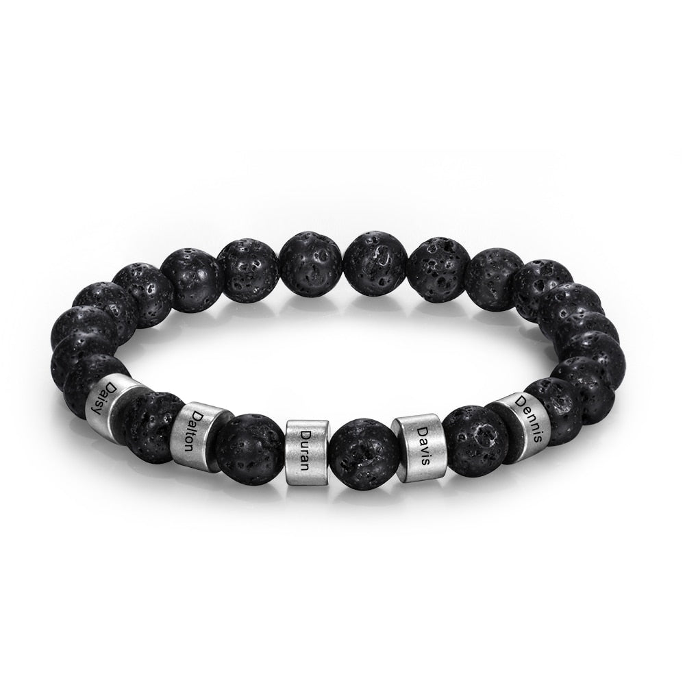 Accessories Letter Bracelet Men's Personality Lettering Steel color 5beads 7 - Tophatter Daily Deals