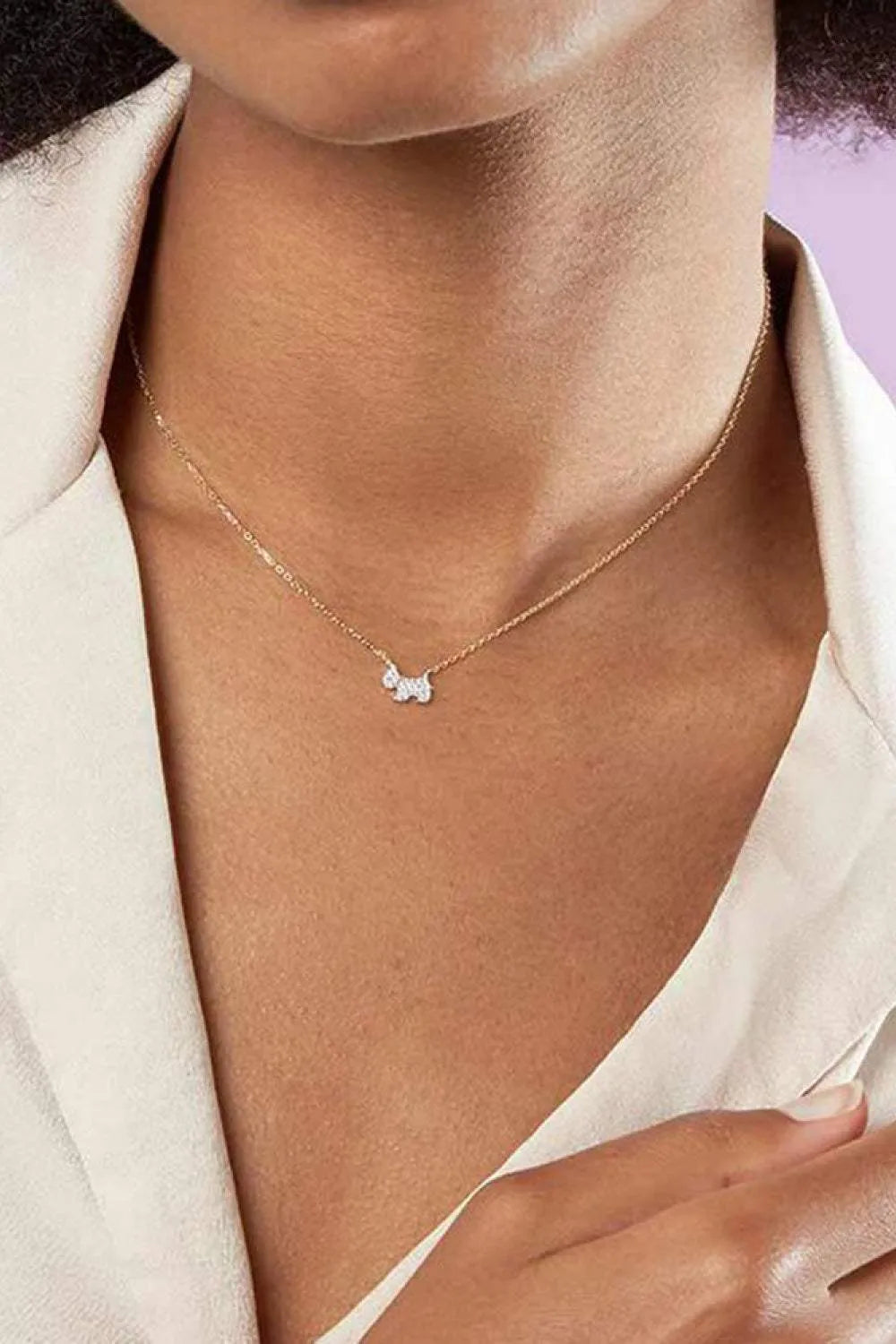 Puppy Zircon 925 Sterling Silver Necklace Necklaces - Tophatter Daily Deals