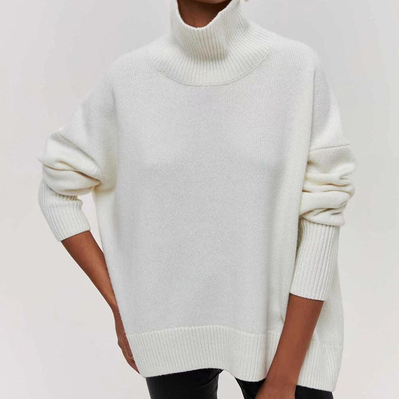 Soft Cozy Women Turtleneck Sweater - Oversized Pullover White 3D Changing Face Moving Picture Frame - Tophatter Daily Deals