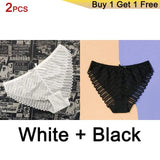 Sexy Lingerie Panties Women's Ladies Panties 2 Items White black One size 0 - Tophatter Daily Deals