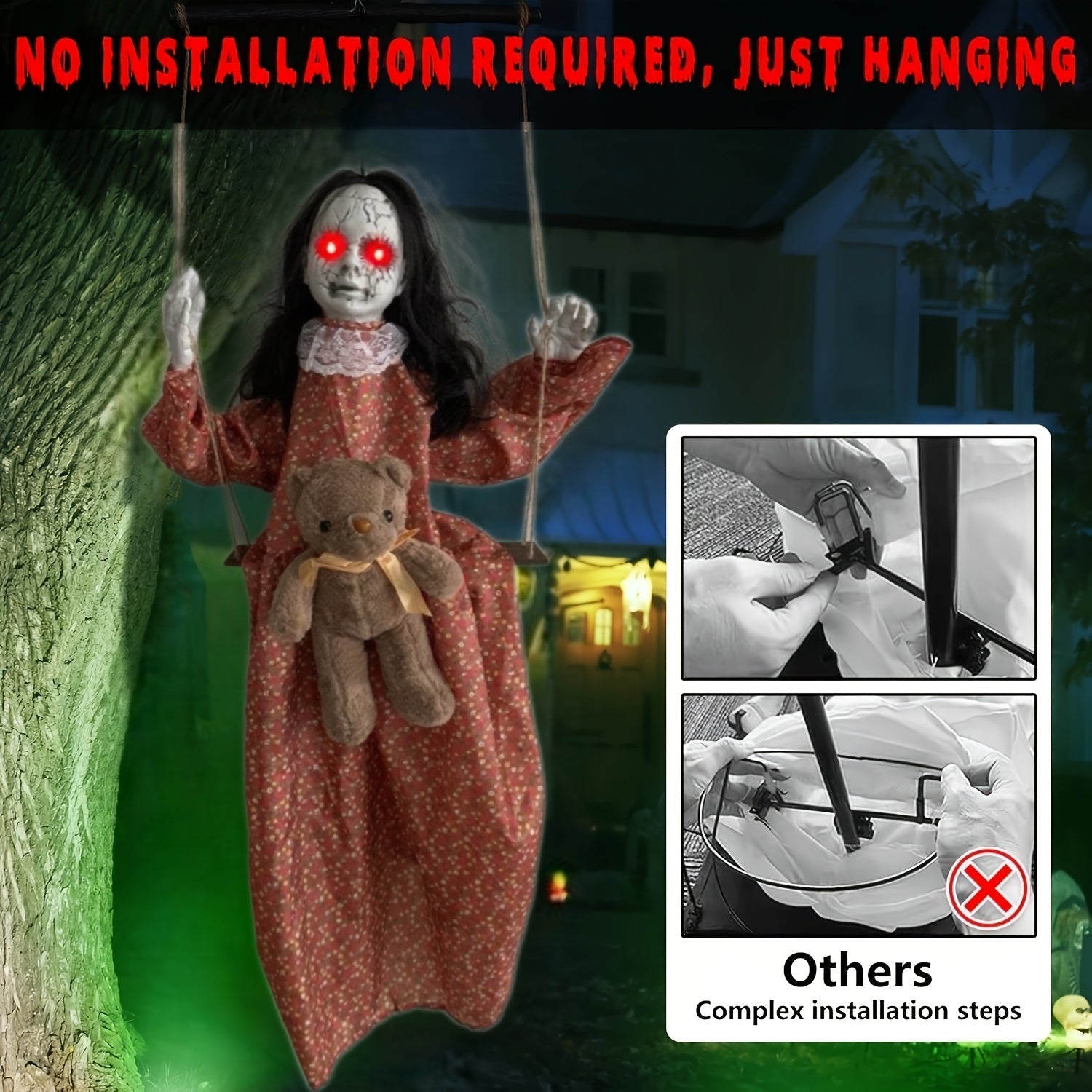 Glowing Eyes Halloween Hanging Doll Halloween - Tophatter Daily Deals
