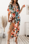 Plunge Printed Split Midi Dress Casual Dresses - Tophatter Daily Deals