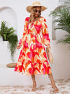 Printed Long Sleeve Midi Dress Casual Dresses - Tophatter Daily Deals