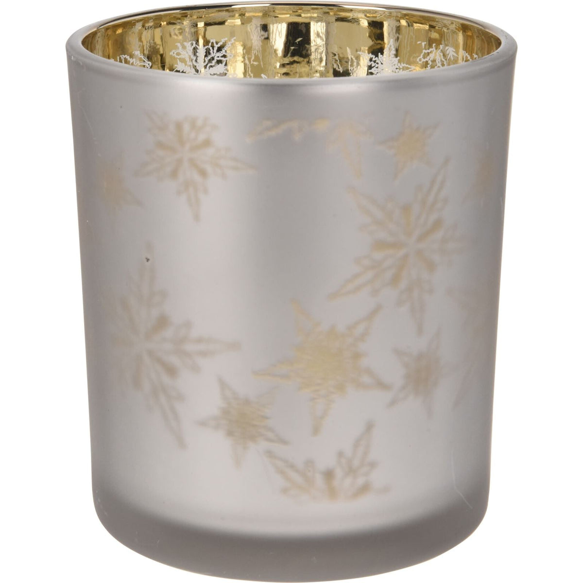 Snowflake Tealight Holder | Frosted Glass Christmas Tea Light Candle Holder 10cm Candle Holder - Tophatter Daily Deals
